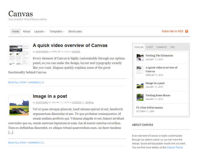 Canvas Theme Framework