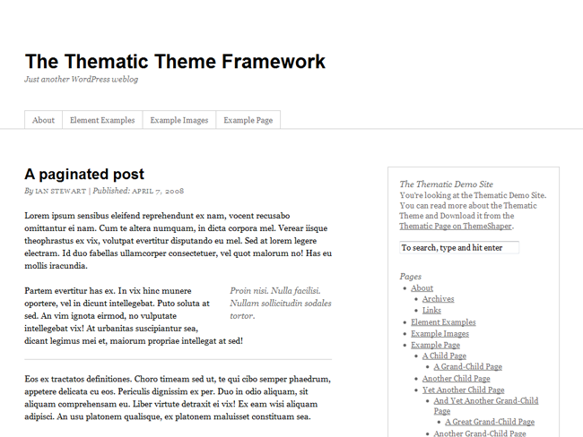 Thematic Theme Framework