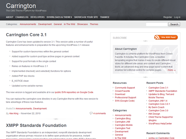 Carrington Blog Theme