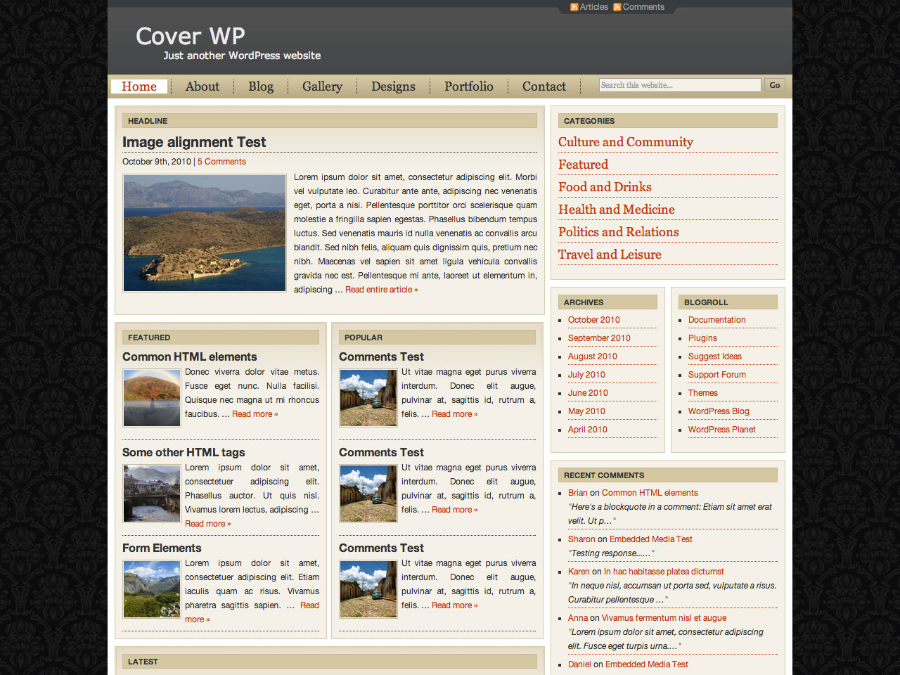 Cover Wp By One Designs